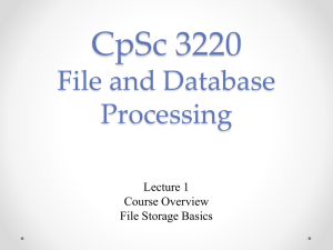 CpSc 2100 Software Design and Development