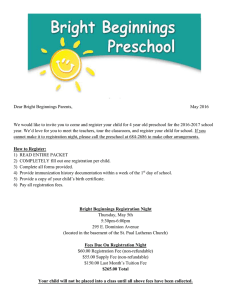 4 Year old registration packet - Colville Bright Beginnings Preschool
