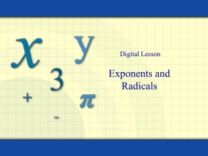 Exponents and Radicals