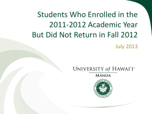 Students Who Enrolled in the 2011-2012