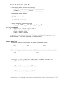 Chemistry HP Final Review Spring 2013 1. Convert between