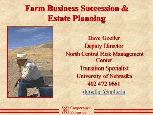 Cooperative Extension Farm Business Succession & Estate Planning