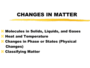changes in matter