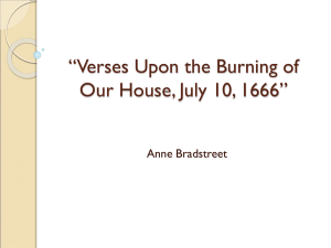 “Verses Upon the Burning of Our House…”