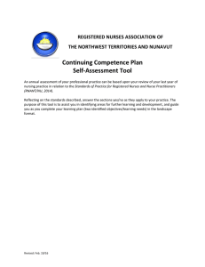 Self Assessment Tool - Registered Nurses Association of NT\NU