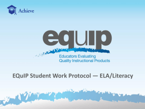 EQuIP Student Work Protocol — ELA/Literacy