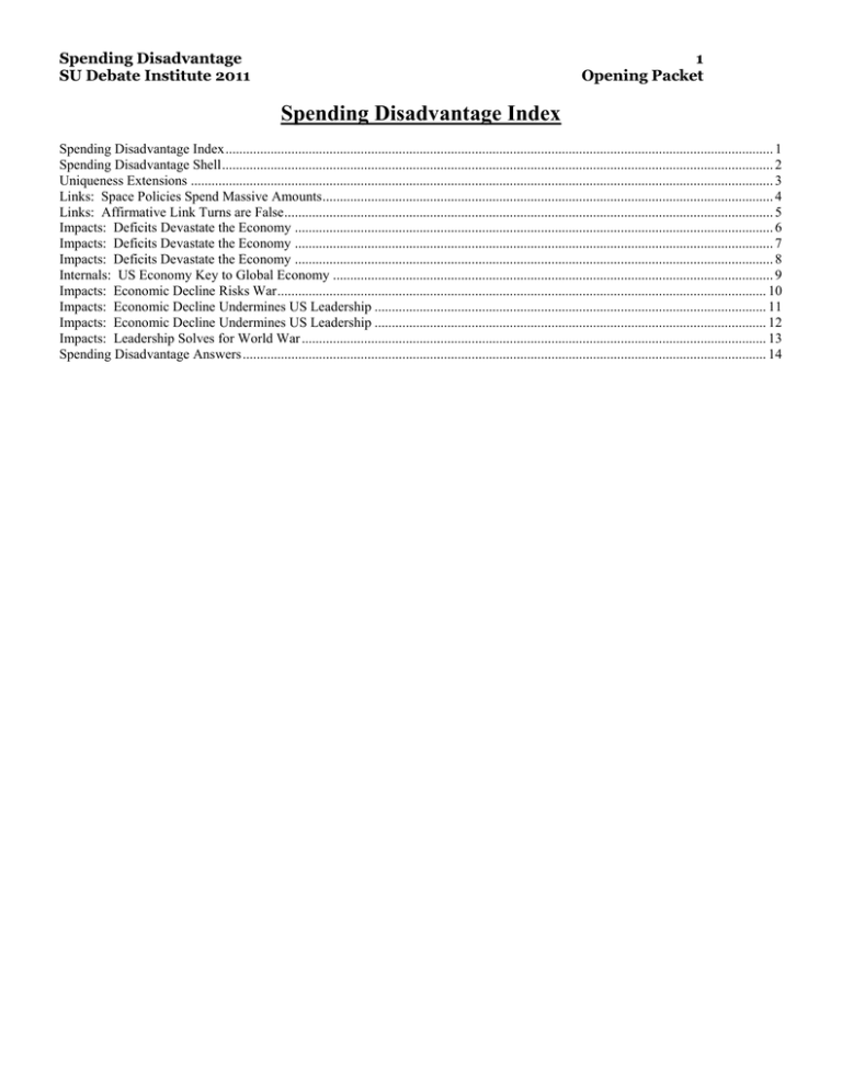 Spending Disadvantage