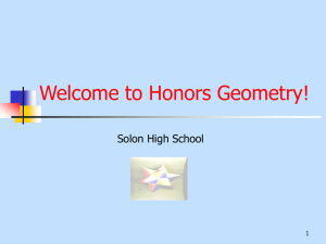 Honors Geometry! - Solon City Schools