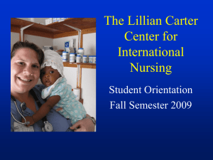 The Lillian Carter Center for International Nursing – Update