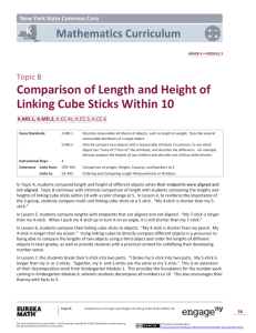 Kindergarten Mathematics Module 3, Topic B