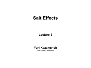 Salt effects - Seton Hall University