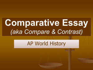 Comparative Essay (aka Compare & Contrast)