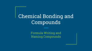 Compounds and Chemical Bonds