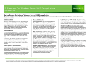 IT Showcase On: Windows Server 2012 Deduplication