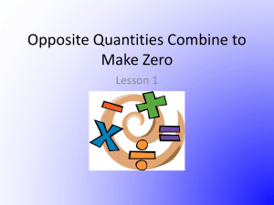 Opposite Quantities Combine to Make Zero