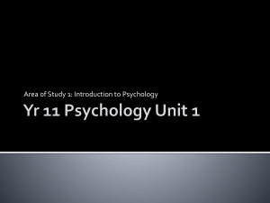 Yr 11 Psychology Unit 1