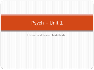 Psych * Unit 1