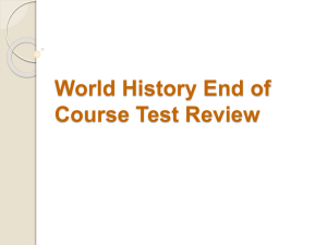 World History End of Course Test Review