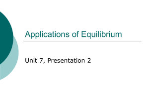 Applications of Equilibrium