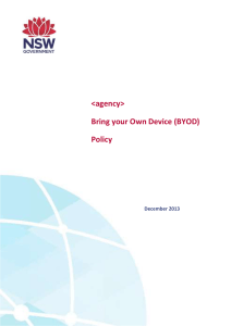 BYOD Policy - Department of Finance, Services and Innovation