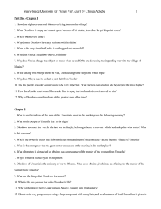 Study Guide Questions for Things Fall Apart by Chinua Achebe Part