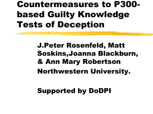 P300 in Detection of Deception - Northwestern University: Psychology