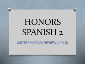 SPANISH 1 FOR SOPHOMORES