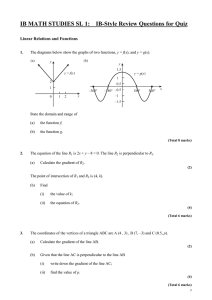 IB QUESTIONS – Linear Relations Functions