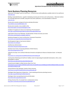 Farm Business Plan Resource List
