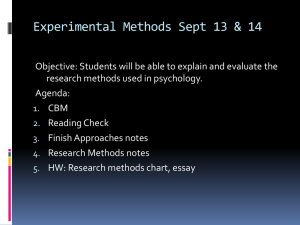 Experimental Methods Sept 13 & 14