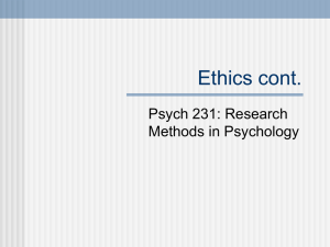 Basic methods cont. - the Department of Psychology at Illinois State