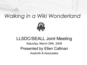 Walking in a Wiki Wonderland