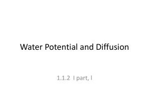 Water Potential and Diffusion