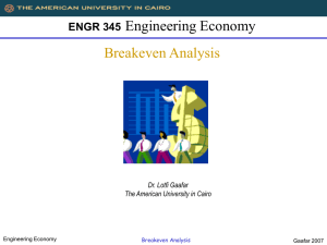 Breakeven Analysis - The American University in Cairo