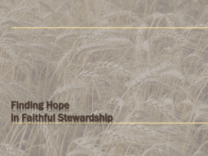 Finding Hope in Faithful Stewardship Stewardship of the Tongue