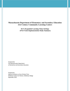 ESE 21st CCLC ELT APAS Tools Pilot Study Summary