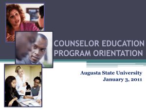 Counselor Education Program Orientation
