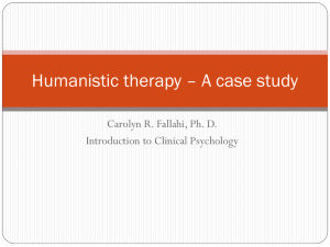 Humanistic therapy – A case study