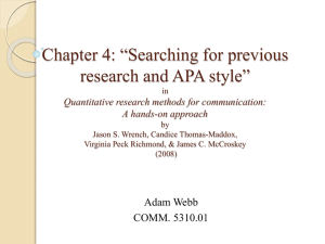 Chapter 4: *Searching for previous research and APA style*