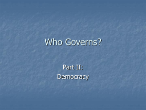 Who Governs, Part II