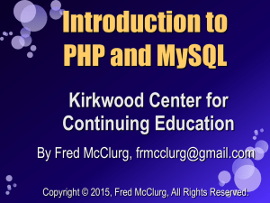 MySQL Fundamentals - Kirkwood Web Certificate Server