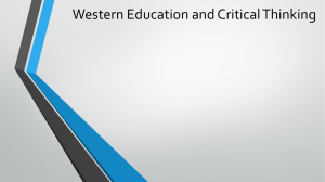 Western Education and Critical Thinking