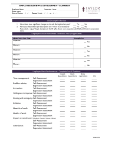 EMPLOYEE REVIEW & DEVELOPMENT SUMMARY Employee