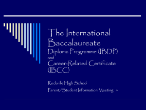 The International Baccalaureate Diploma Programme at Rockville
