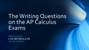 The Writing Questions on the AP Calculus Exams