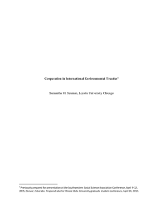 Cooperation in International Environmental Treaties 1
