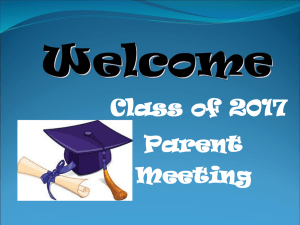 Class of 2017 Parent Meeting 2016