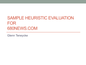 Heuristic Evaluation and Wireframe Sample