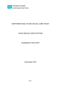 Child Sexual Exploitation guidance for staff