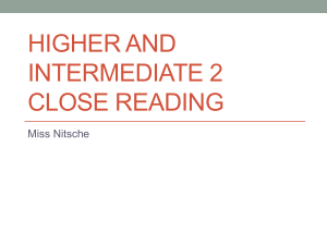 Higher Int 2 Close Reading